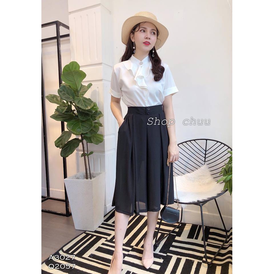 Quần giả váy ống rộng midi voan 2 lớp CHUU Q2057 | BigBuy360 - bigbuy360.vn