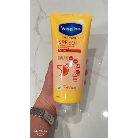 01 Tuýp Sữa Dưỡng Ẩm Vaseline HEALTHY BRIGHT SPF 50+ 320ml Thái Lan