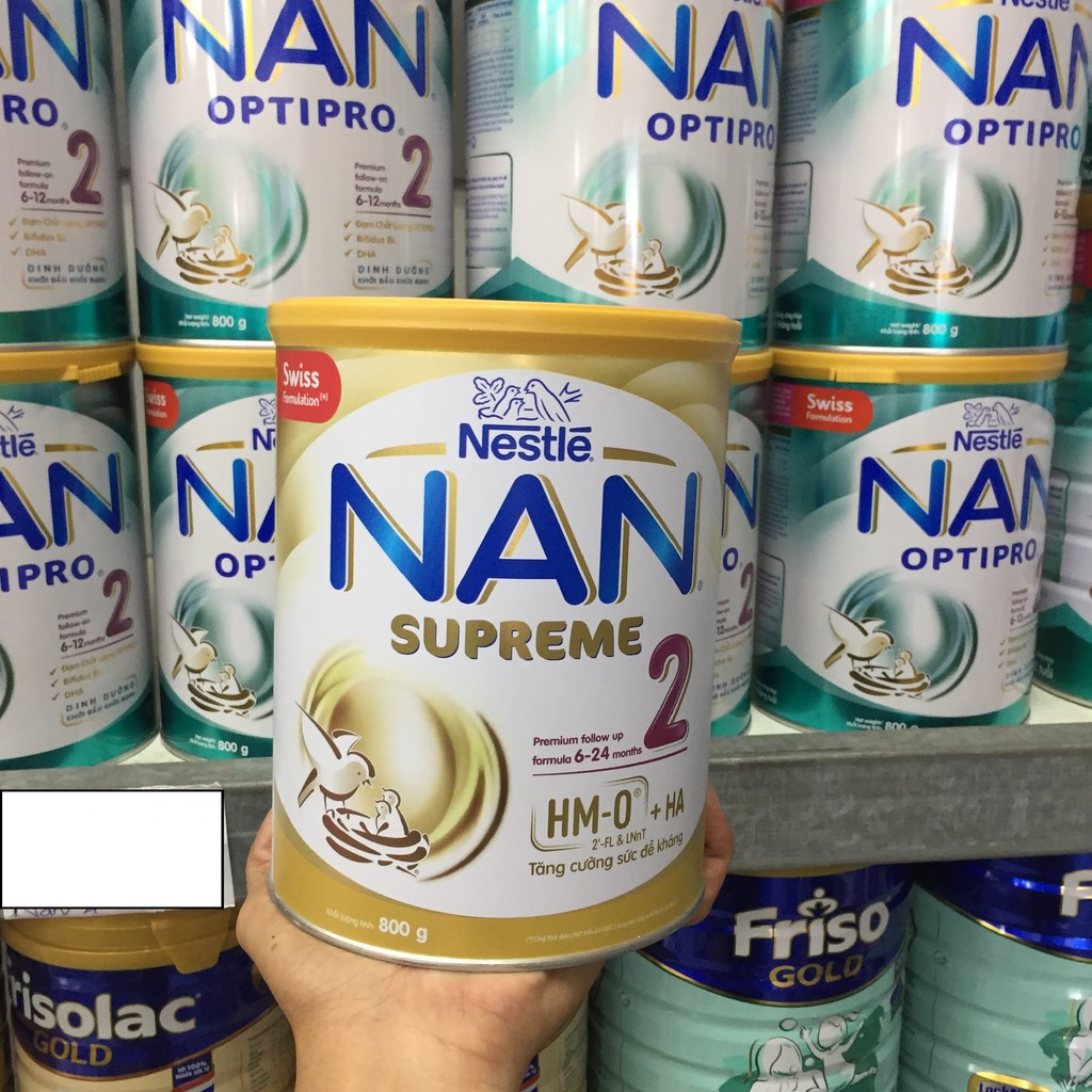 Sữa bột Thuỵ Sĩ NAN Supreme số 1 2 thuỷ phân nửa phần 2HMO 800g (0-6 tháng) (6-24 tháng)