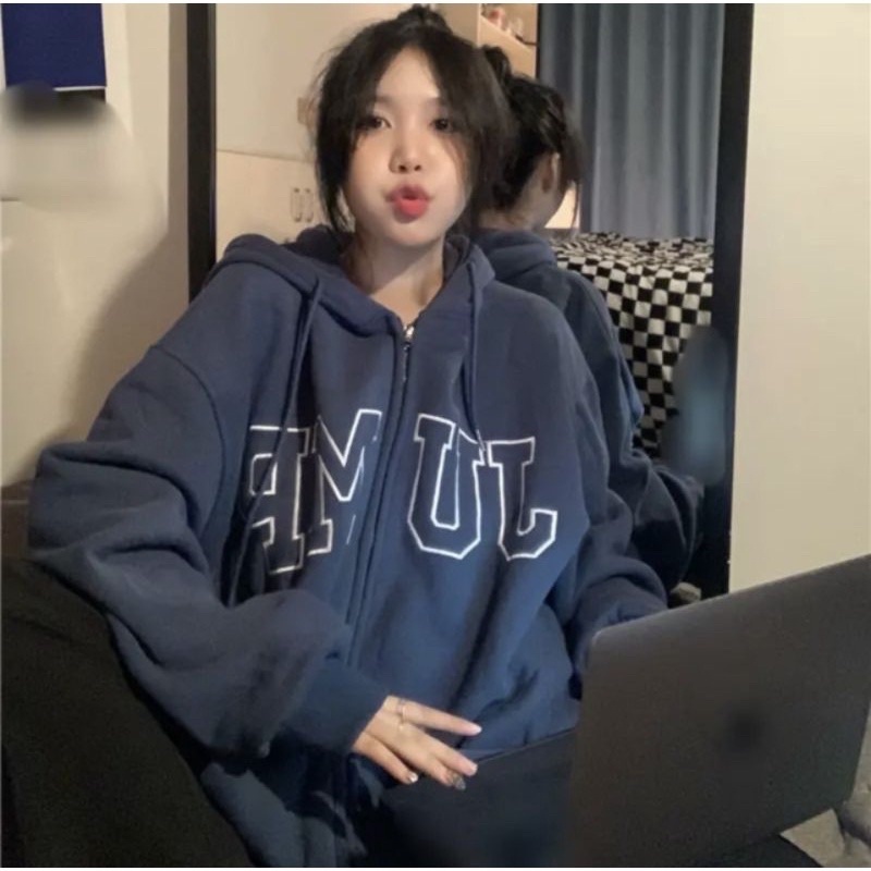 Áo khoác hoodie nỉ In Chữ JUMP Form Rộng Unisex Nam Nữ mặc cực chất