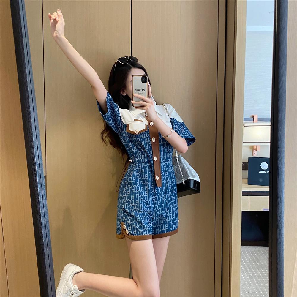 Bộ áo liền quần dáng ôm lưng cao thời trang dành cho nữ