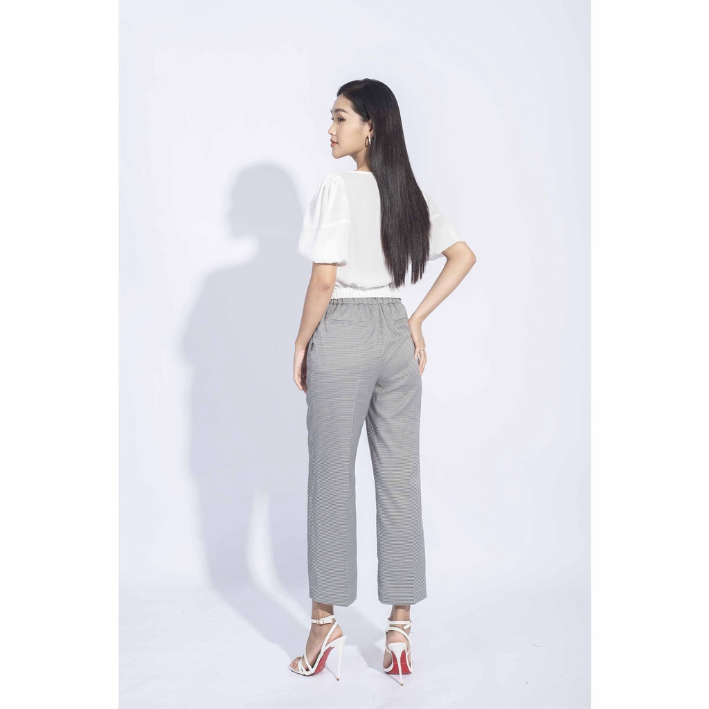 Quần xuông dài, họa tiết kẻ đen trắng MMOutfit M-QU020221028