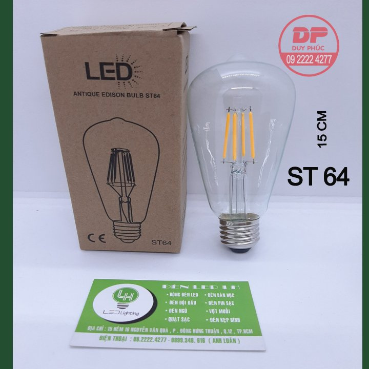 BÓNG ĐÈN SỢI ĐỐT BÓNG ĐÈN LED EDISON NHIỀU LOẠI – ÁNH SÁNG VÀNG – BẢO HÀNH 12 THÁNG