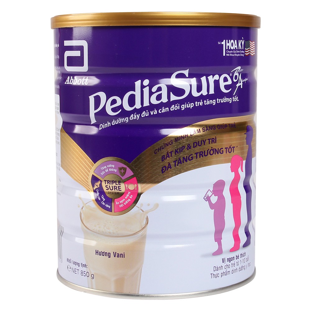 Sữa pedia Sure BA 850g phát triển cân đối cho bé từ 1 - 10 tuổi