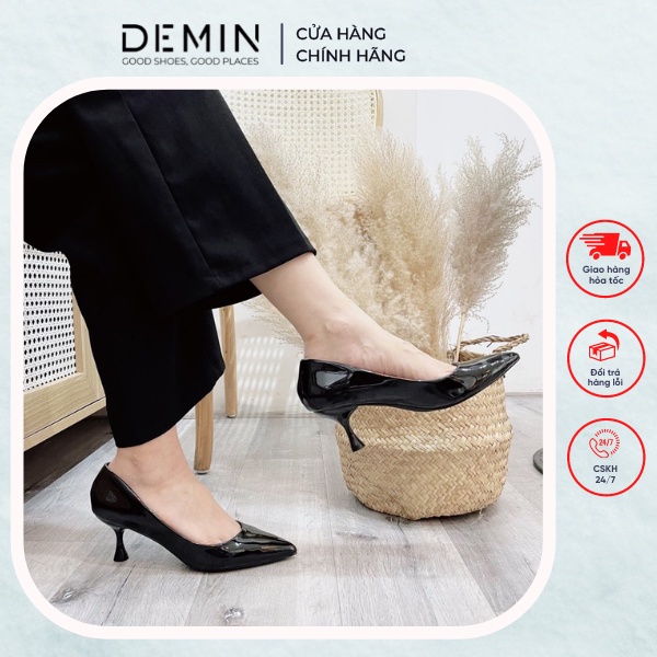 Giày Cao Gót Cao Cấp 5P DEMIN giày cao gót mũi nhọn sang trọng - DCG134