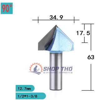 Mũi phay 3D Tideway đánh góc nhon 90 độ