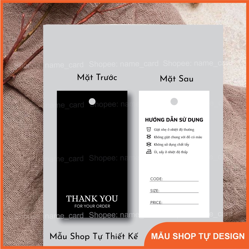 Tag quần áo kích thước 9x5 cm có sẵn tại shop