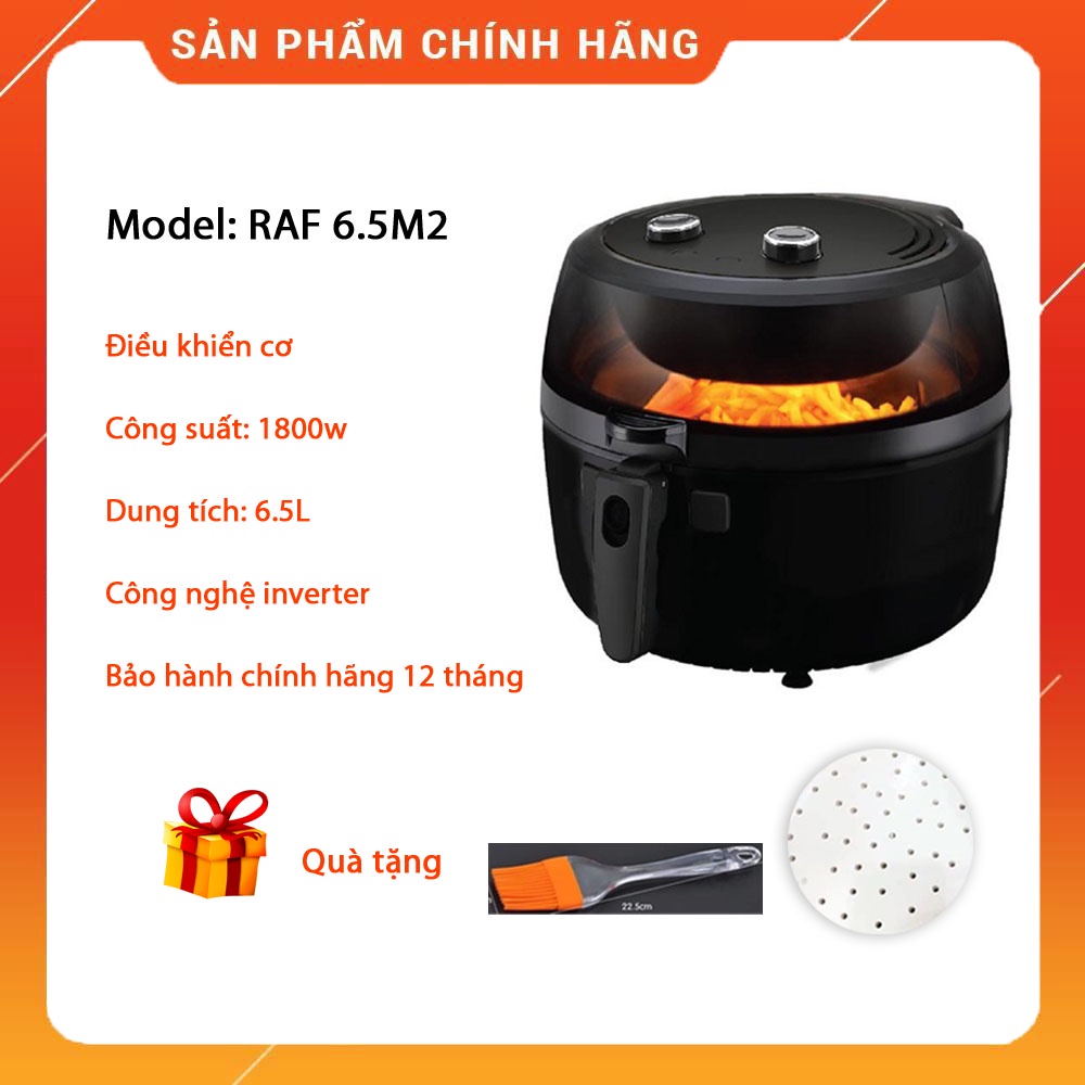 Nồi chiên không dầu Rapido RAF6.5M2/RAF6.5M cơ 6,5L-1800w -1350w
