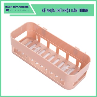 Khay kệ nhựa chữ nhật dán tường để đồ nhà tắm nhà bếp siêu chắc