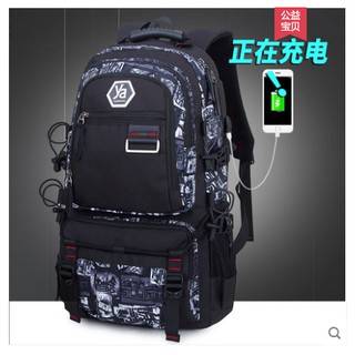 Balo thời trang nam có cáp sạc, tai nghe