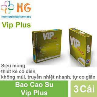 Bao cao su VIP Plus ❤️FREESHIP❤️ giá rẻ, an toàn, chất lượng hộp 3 chiếc