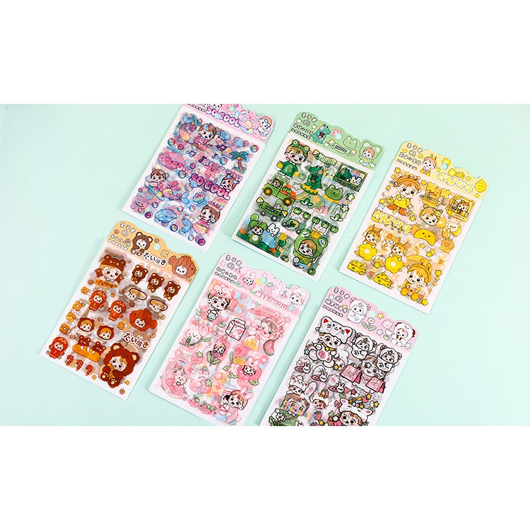 Set 4 tấm sticker trang trí vật nuôi siêu xinh -taphoagaunho