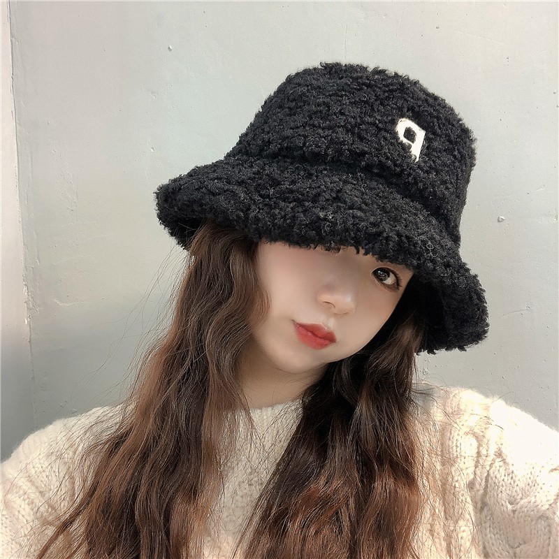 Nón len lông cừu hoạ tiết chữ tiếng anh thời trang thu đông sành điệu cho nữ