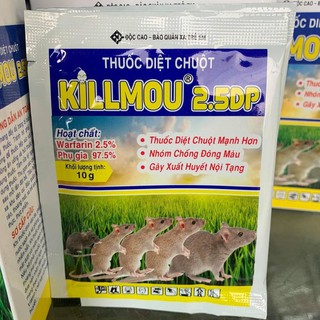 Thuốc diệt chuột Killmou thế hệ mới 2.5DP (Hộp 10 gói x10g )