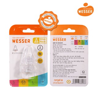 Núm vú Wesser Cổ hẹp size M cho bé từ 4-6 tháng