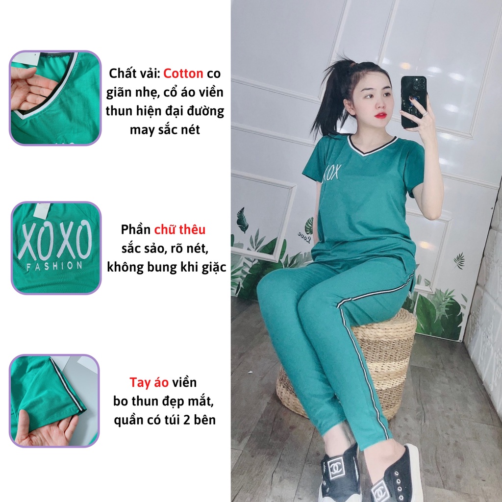 Set bộ nữ bộ đồ nữ mặc nhà thun dài chất liệu cotton mặc nhà dễ thương