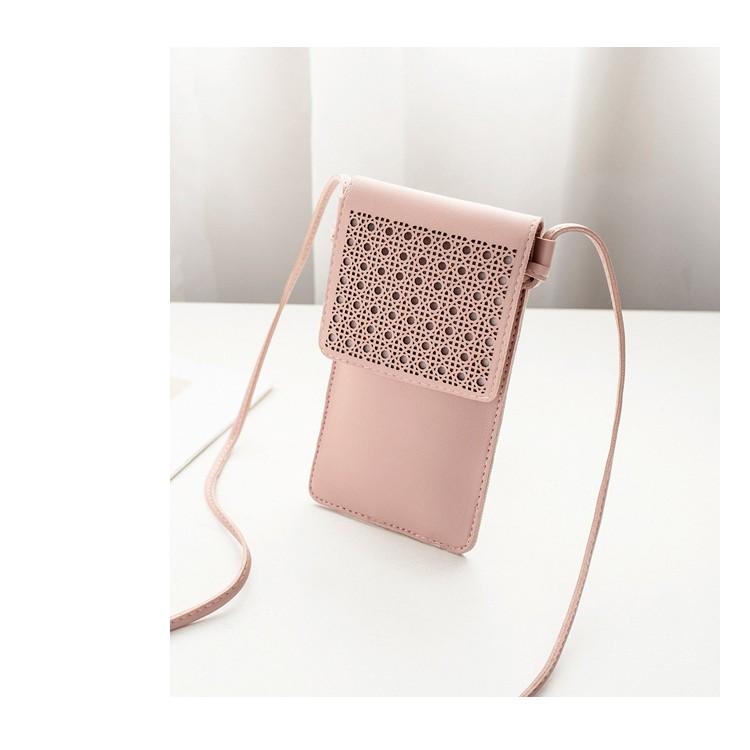 Túi đeo chéo đựng điện thoại và đồ cá nhân họa tiết khắc laser