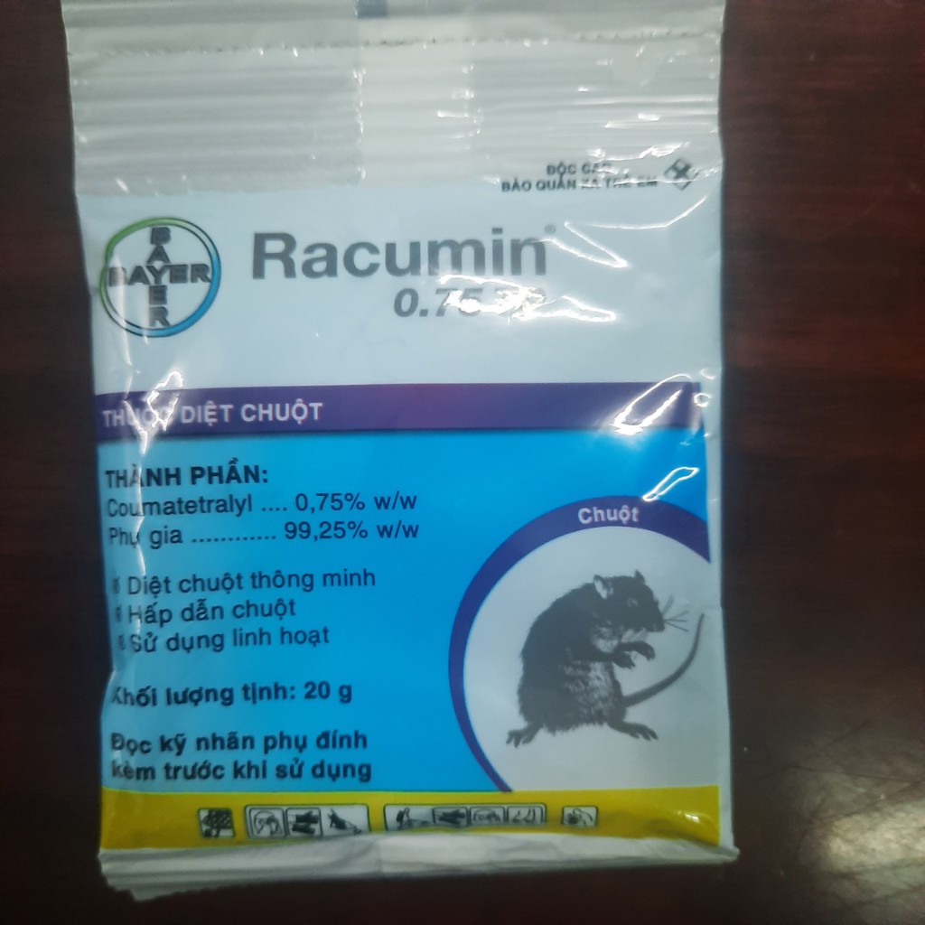 Thuốc diệt chuột an toàn Racumin Bayer0.75TP 20gr - an toàn sức khỏe - đảm bảo hiệu quả diệt chuột