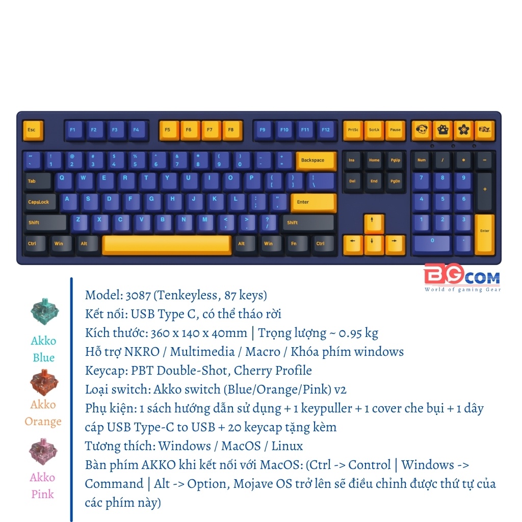 Bàn phím cơ AKKO 3087 V2 |AKKO 3108 V2 Horizon | Akko Switch V2  - Mai Hoàng phân phối