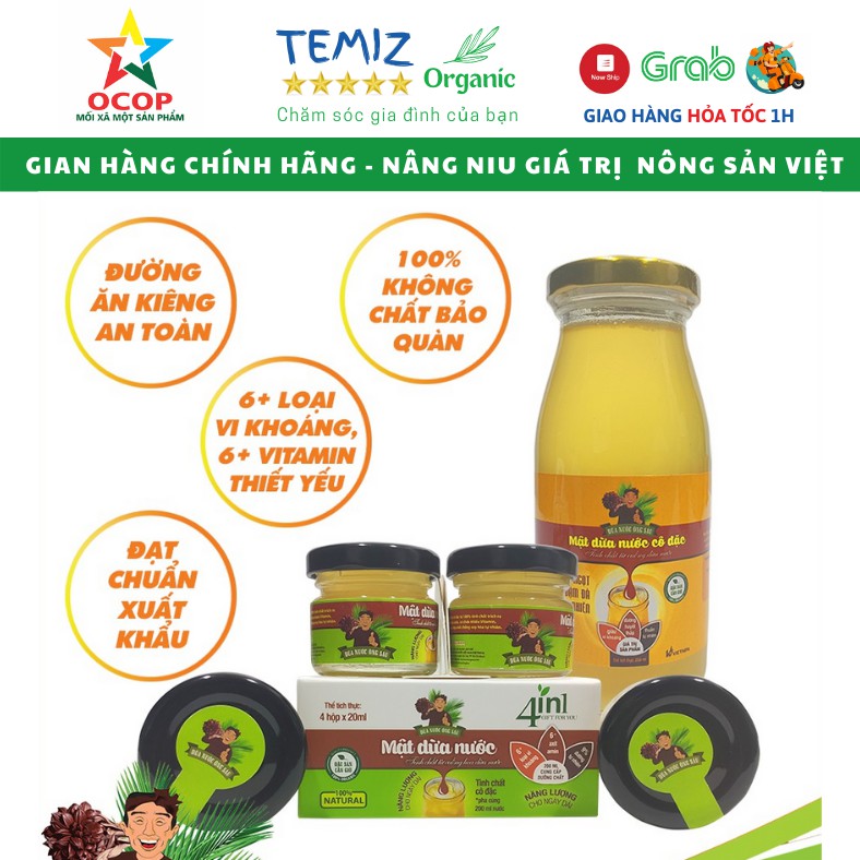 Mật Dừa Nước Ông Sáu Cô Đặc 100% Organic, đặc sản Cần Giờ, thải độc tố, thay mật mía, mật ong, đường ăn kiêng