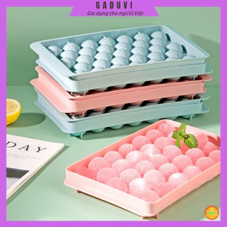 Khay làm đá tròn silicon có nắp thông minh 33 viên GADUVI