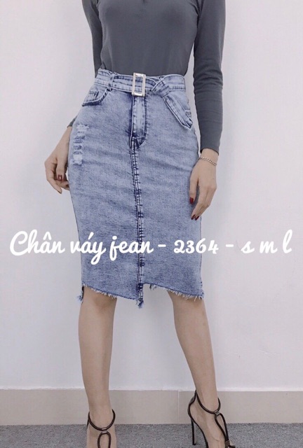 [Mã FASHIONT4WA2 giảm 10K đơn 50K] CHÂN VÁY JEAN BÚT CHÌ 2364 | BigBuy360 - bigbuy360.vn