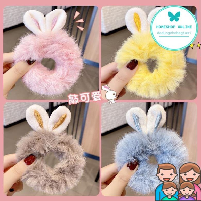 Chun buộc tóc hình tai thỏ xinh xắn, dây buộc tóc lông dễ thương phong cách hàn quốc HOME SHOP ONLINE