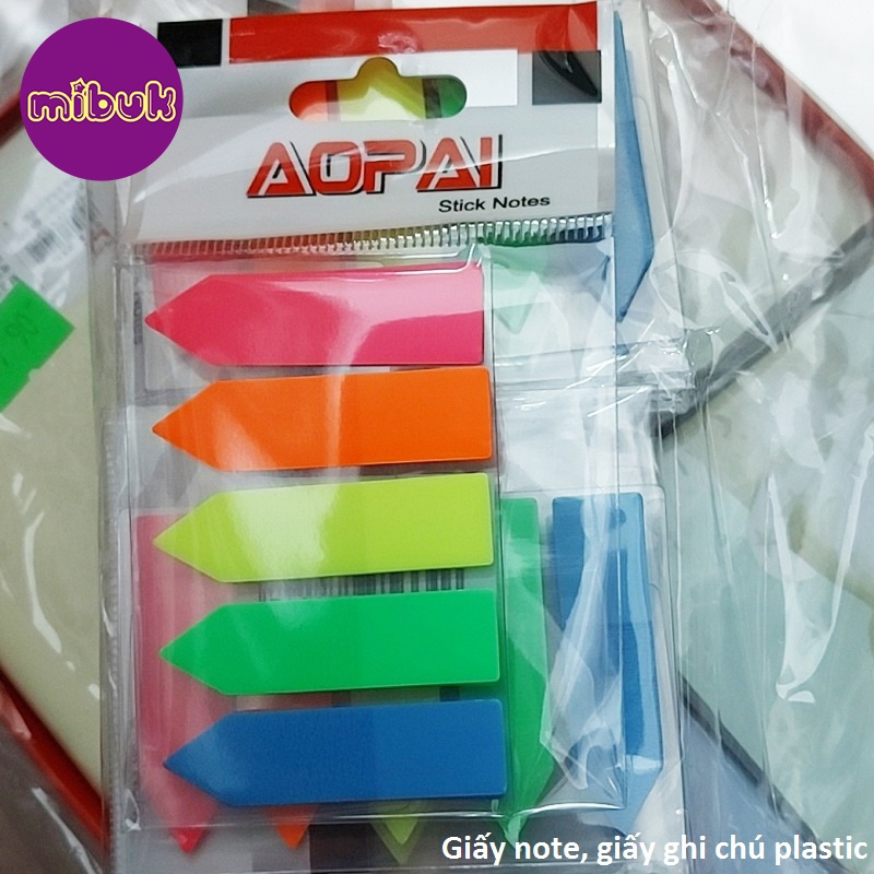 Giấy note nhựa mũi tên 5 màu 100 tờ - giấy phân trang