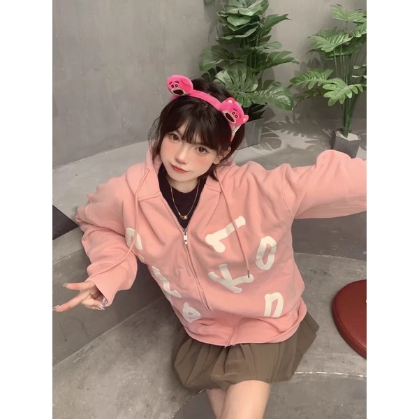 Áo Khoác Hoodie Zip Lót Bông (Hình Thật)