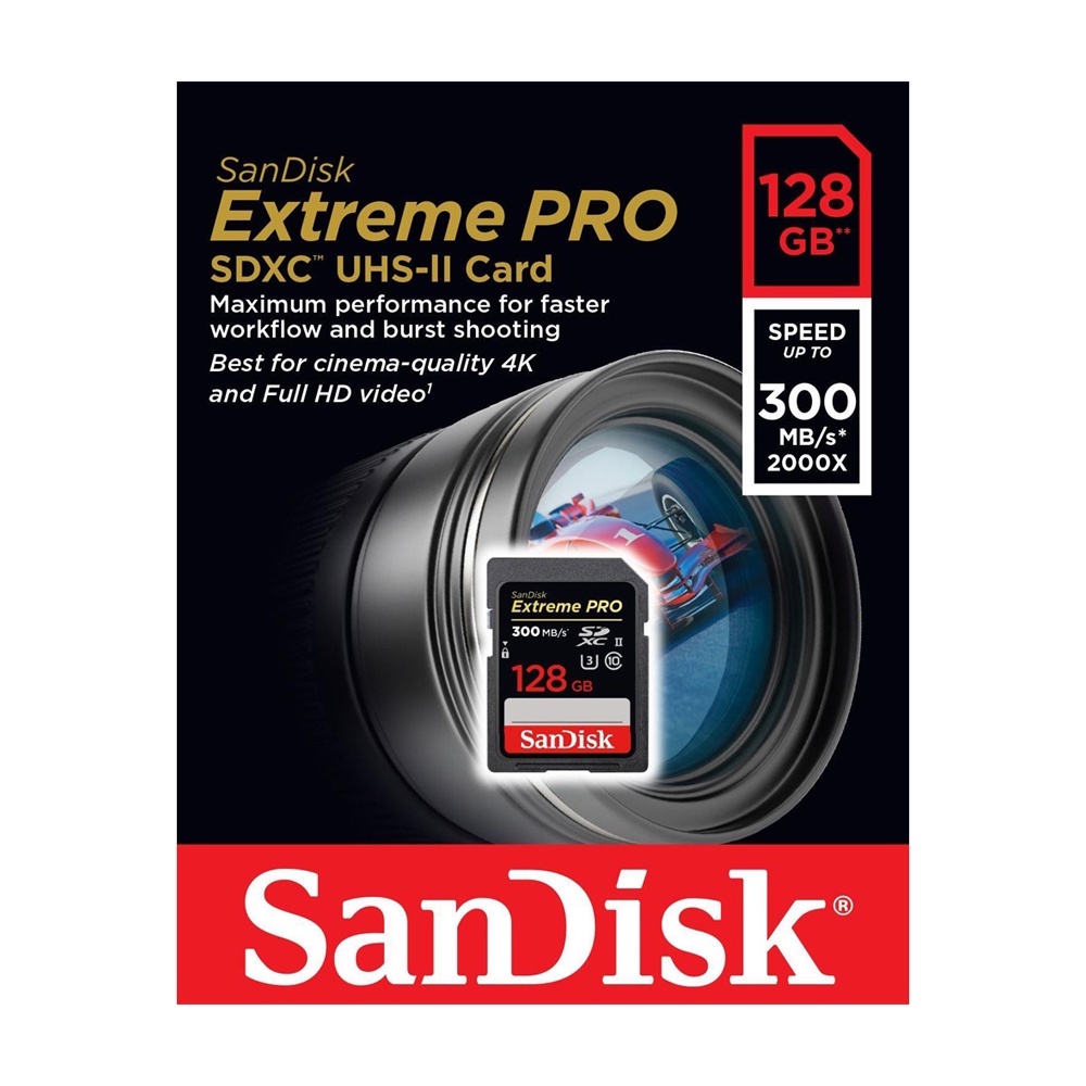 Thẻ nhớ SDXC SanDisk Extreme Pro UHS-II U3 128GB 300MB/s SDSDXPK-128G-GN4IN