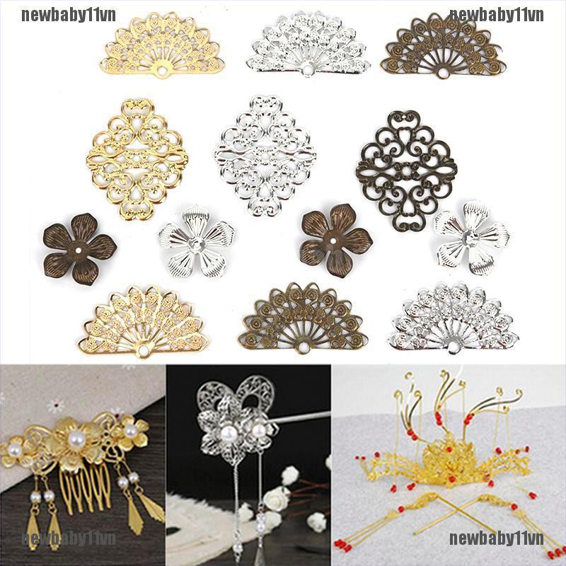 Bộ 100 Phụ Kiện Hoa Nối Bằng Kim Loại Dùng Làm Trang Sức DIY