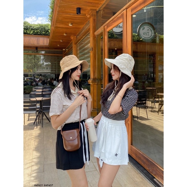 ÁO THUN CỔ-33303-kẻ ngang