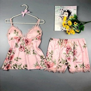 Bộ ngủ 2 dây hoa có mút đệm ngực