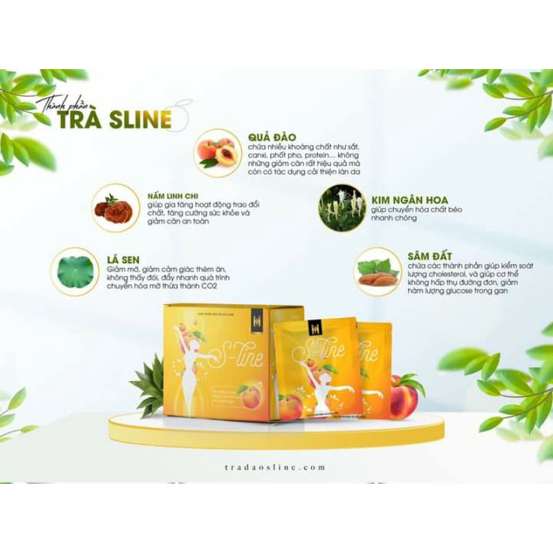 [Mã COSDAY -50K đơn 150K] Trà đào giảm cân S-line detox tea cam kết hàng chính hãng 100%.