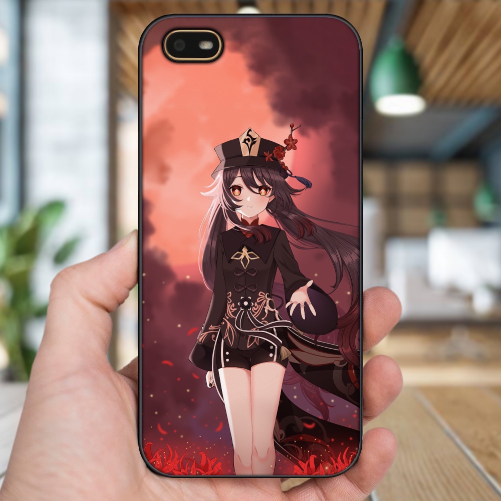 Ốp lưng Oppo A1K viền đen in hình Hutao Genshin Impact
