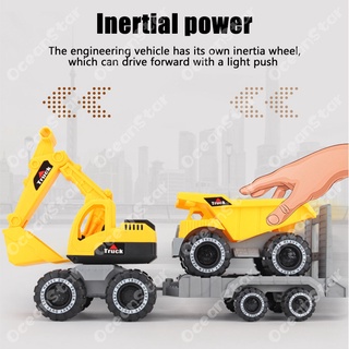 Đồ chơi xe ủi/ xúc đất HYG TOYS 2 trong 1 bằng nhựa chất lượng tốt làm quà tặng cho bé trai