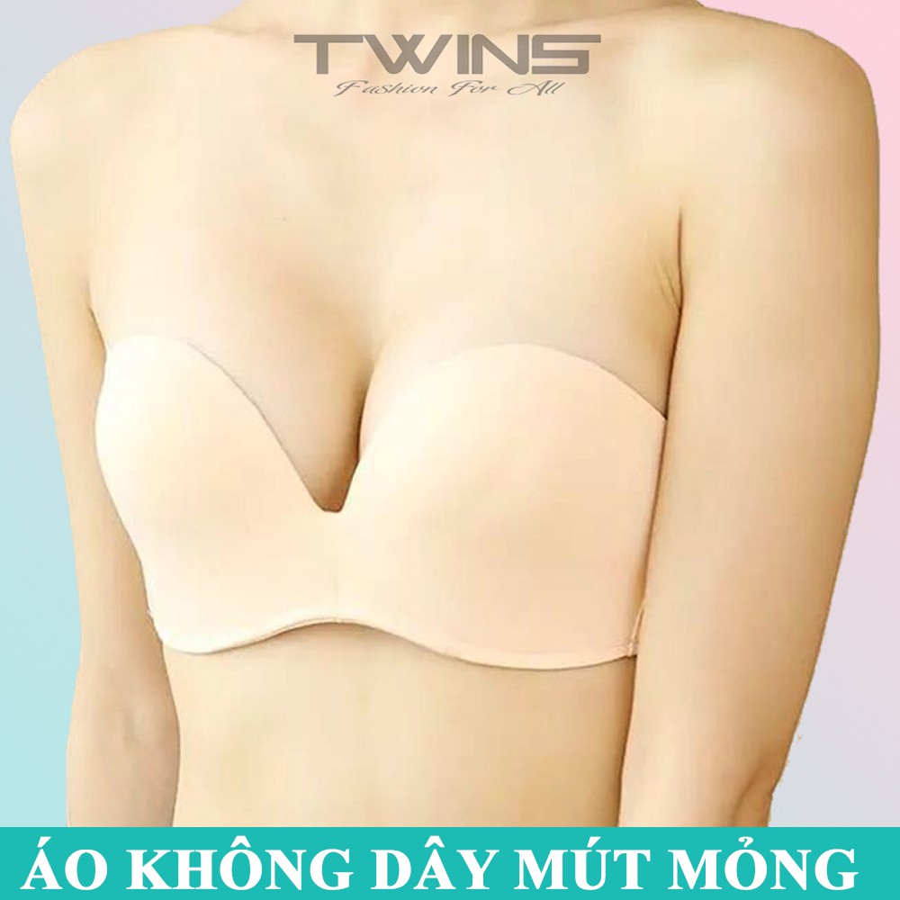 Áo ngực không dây nữ mút mỏng nâng ngực có gọng viền silicon chống tụt size 32-34-36-38 mặc áo đầm hở vai