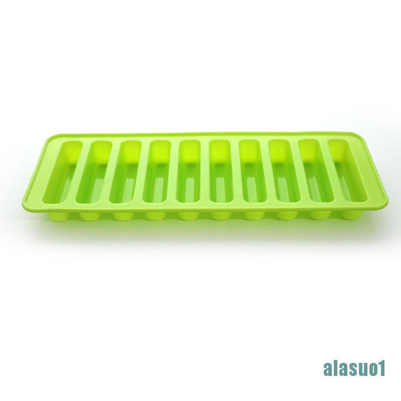 Khuôn silicon làm đá viên 10 ngăn hình dải dài DIY đa năng