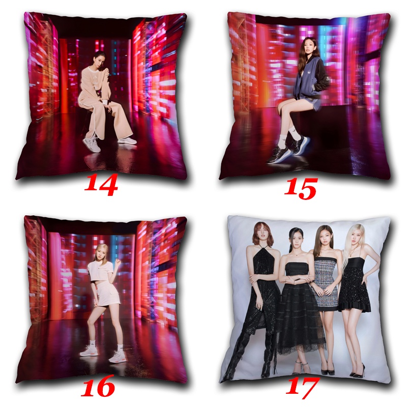 Vỏ Gối Polyester Một Mặt In Hình BLACKPINK Jisoo, Jennie, Ros Và Lisa Trang Trí Nhà Cửa