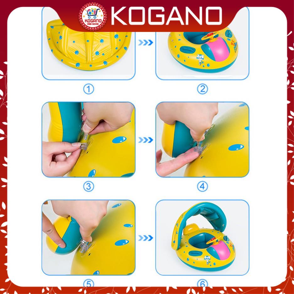 Phao Bơi Trẻ Em KOGANO Dáng Du Thuyền Xỏ Chân Chống Lật An Toàn Cho Bé Có Mái Che, Còi Bấm SS-001123