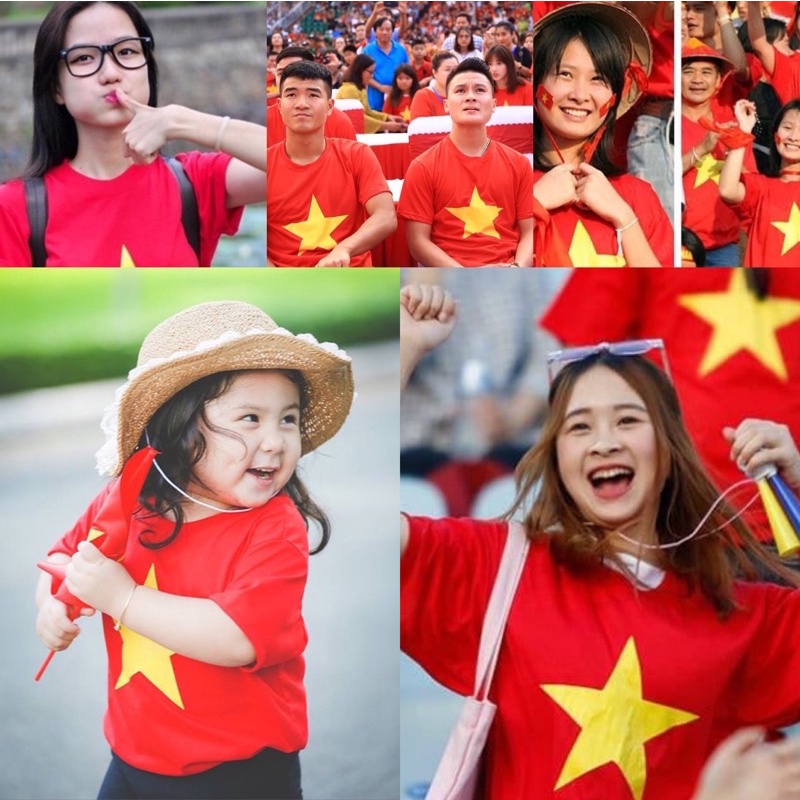 Áo cờ đỏ sao vàng, Áo tập Gym, Yoga, áo đồng phục đội nhóm, cổ vũ , hội thao số lượng lớn sẵn kèm video