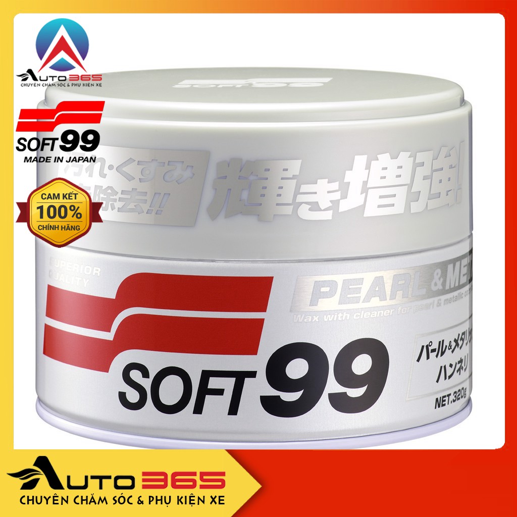 Sáp vệ sinh phủ bóng sơn xe ô tô màu W4 Mica Pearl & Metallic Soft W-4 Soft99 Japan