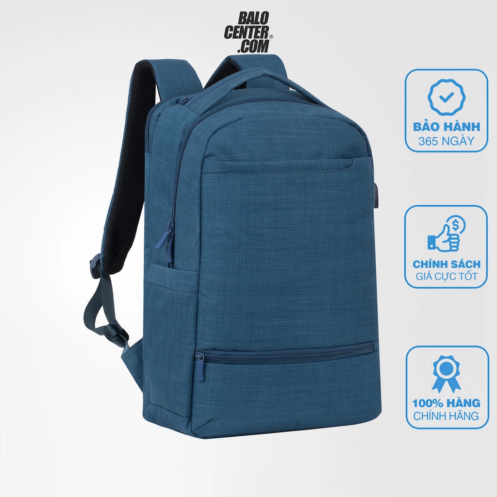 Balo Laptop 17.3&quot; RIVACASE 8365 - Kiểu dáng basic với nhiều ngăn chứa thông minh, tích hợp cổng sạc USB tiện lợi