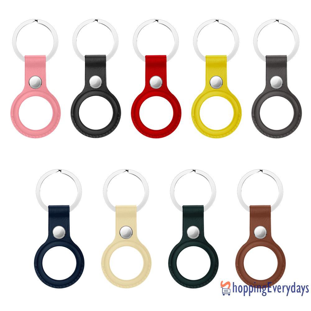 【sv】 PU Leather Keychain Cover Case for Apple Airtags Locator Tracker Protector