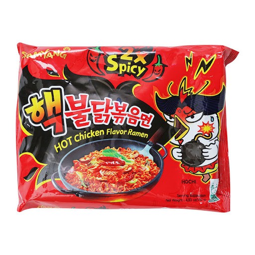 Mì khô gà cay x2 spicy Samyang gói đỏ 140gr