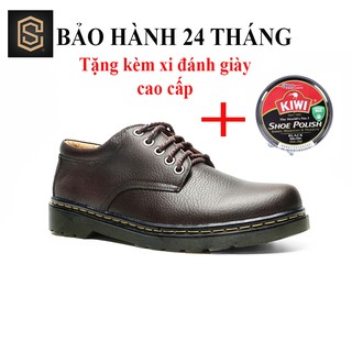 Giày đốc nam cổ thấp da bò thật nguyên miếng, đế cao su - Giầy da công sở CHEAPSTOREVN CS422 /CS423 (bảo hành 24 tháng)