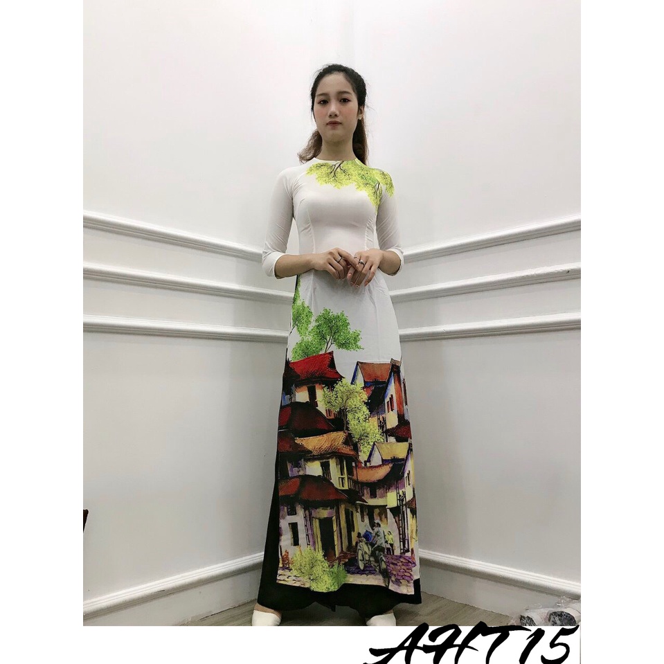 Áo dài truyền thống xả tồn kho lẻ size chất liệu lụa Nhật mềm mịn