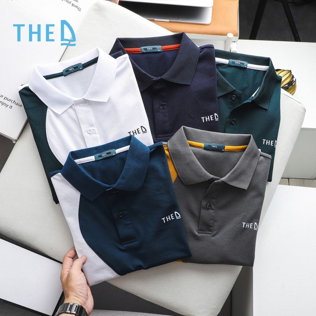 Áo Polo Nam Cotton The D Phối Màu Độc Đáo Dáng Regular Fit, Chất Liệu Cotton Mềm Mịn, Thoáng Mát, Thấm Hút Tốt