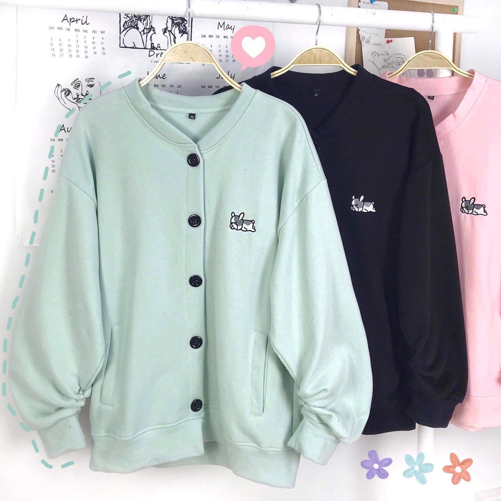Áo Khoác Nỉ Bông Cardigan PUPPY LAZY 07.07 Unisex
