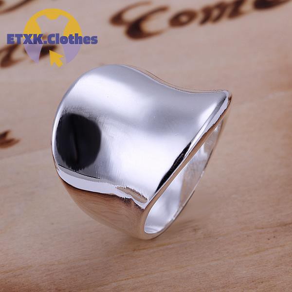 ETXK Europe and the United States Simple Hand Jewelry Delicate Thumb Fingerboard 925 Sterling Silver Ring for Women